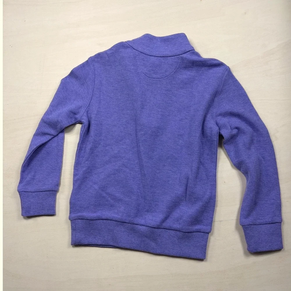 Polo Ralph Lauren Boys Purple Quarter Zip Pullover Sweater Size 4T Pique Knit